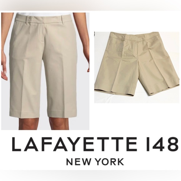 Lafayette 148 New York Size 6 Shorts Cotton Elastane Summer Days Casual Festive - Picture 1 of 7